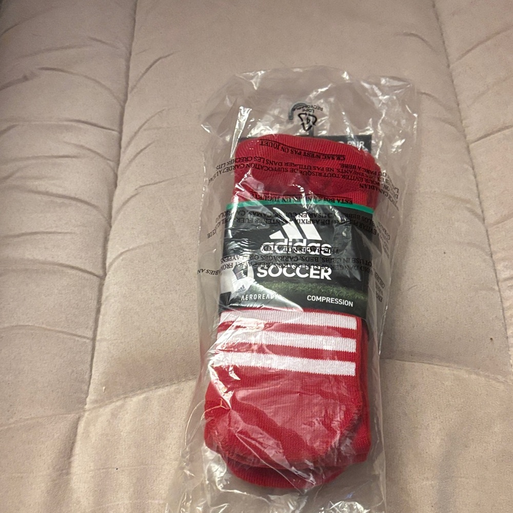 Adidas Men's Red Athletic Soccer Socks